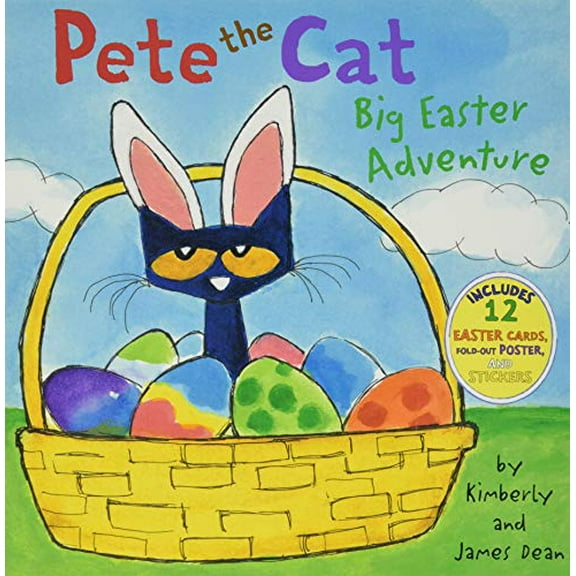 Pre-Owned Pete the Cat: Big Easter Adventure: An Easter and Springtime Book for Kids [With 12 Easter Cards and Poster] (Hardcover) 006219867X 9780062198679