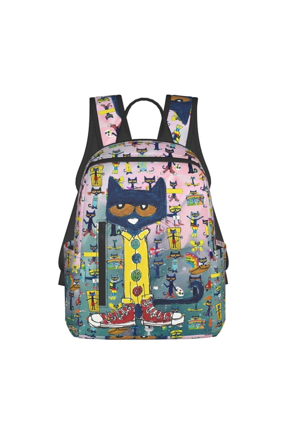 Pete the Cat Casual Backpacks Lightweight Backpack Shoulder Bag Camping Travel Daypack