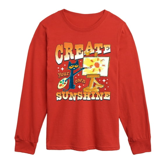 Pete the Cat - Create Your Own Sunshine - Youth Boys Long Sleeve Graphic T-Shirt