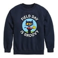 thumbnail image 1 of Pete the Cat - Field Day - Field Day Is Groovy - Gold Medal Champ - Toddler And Youth Crewneck Fleece Sweatshirt, 1 of 5
