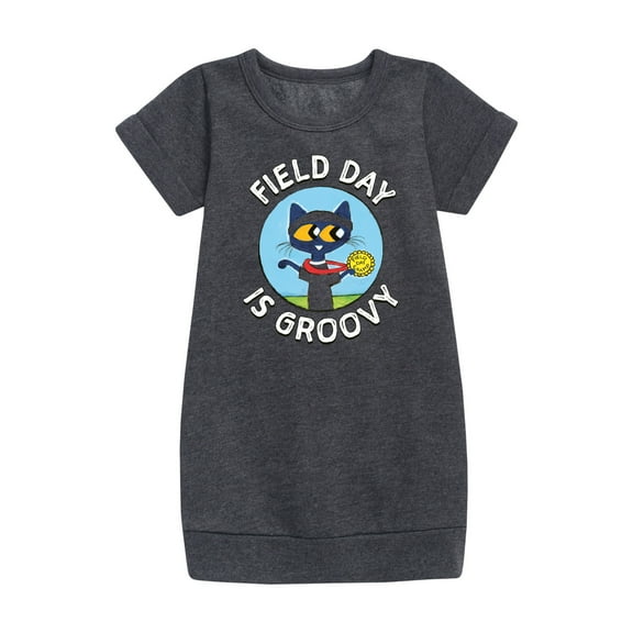 Pete the Cat - Field Day - Field Day Is Groovy - Gold Medal Champ - Toddler And Youth Girls Fleece Dress