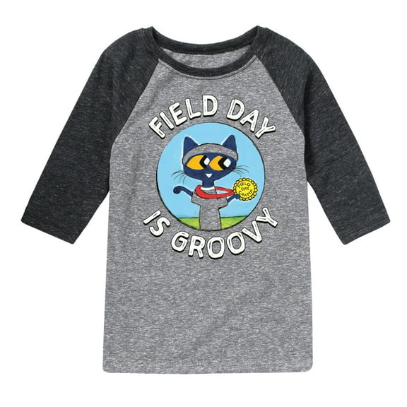Pete the Cat - Field Day - Field Day Is Groovy - Gold Medal Champ - Toddler And Youth Raglan Graphic T-Shirt
