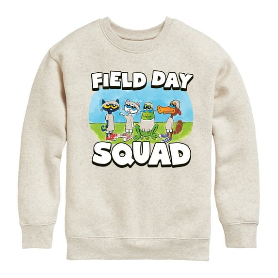 Pete the Cat - Field Day - Field Day Squad - Teammates - Toddler And Youth Crewneck Fleece Sweatshirt