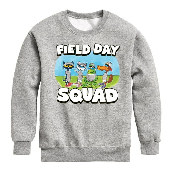 Pete the Cat - Field Day - Field Day Squad - Teammates - Toddler And Youth Crewneck Fleece Sweatshirt