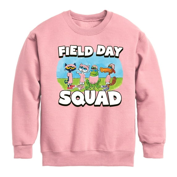 Pete the Cat - Field Day - Field Day Squad - Teammates - Toddler And Youth Crewneck Fleece Sweatshirt