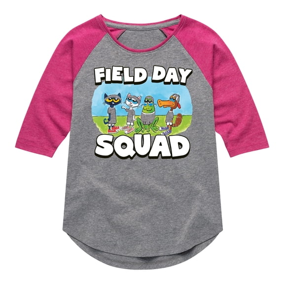Pete the Cat - Field Day - Field Day Squad - Teammates - Toddler And Youth Girls Raglan Graphic T-Shirt