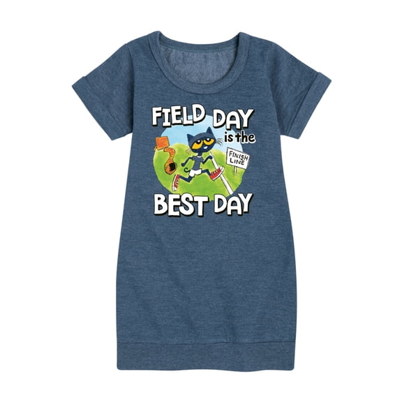 Pete the Cat - Field Day - Field Day is the Best Day - Crossing the Finish Line - Toddler And Youth Girls Fleece Dress