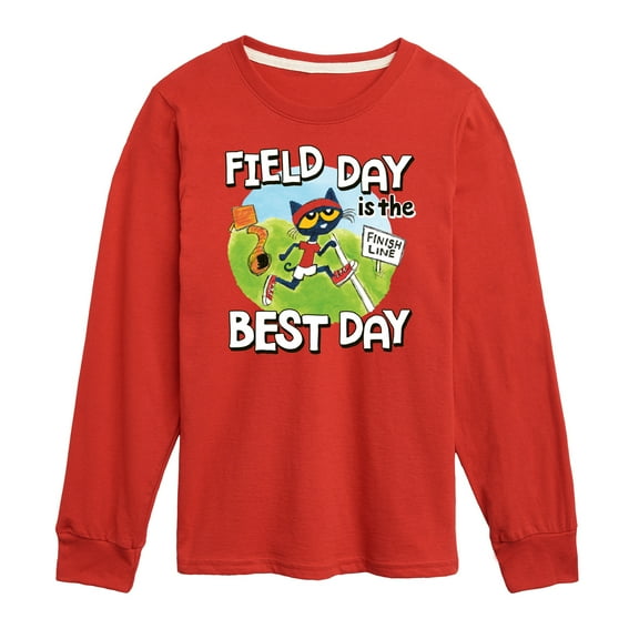Pete the Cat - Field Day - Field Day is the Best Day - Crossing the Finish Line - Toddler And Youth Long Sleeve Graphic T-Shirt