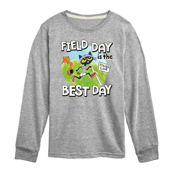 Pete the Cat - Field Day - Field Day is the Best Day - Crossing the Finish Line - Toddler And Youth Long Sleeve Graphic T-Shirt