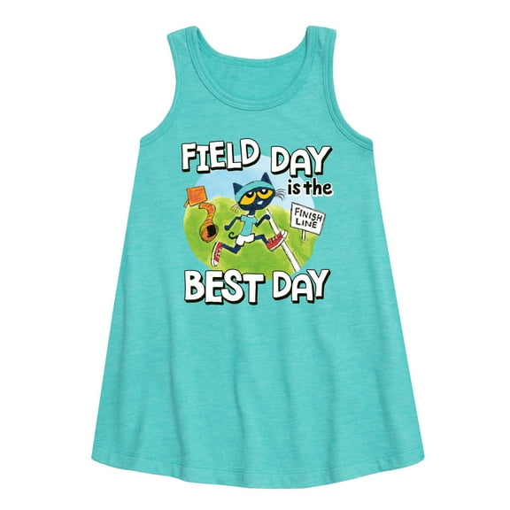 Pete the Cat - Field Day - Field Day is the Best Day - Crossing the Finish Line - Toddler and Youth Girls A-line Dress