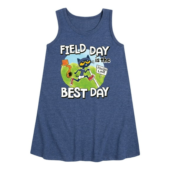 Pete the Cat - Field Day - Field Day is the Best Day - Crossing the Finish Line - Toddler and Youth Girls A-line Dress