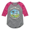 thumbnail image 1 of Pete the Cat - Field Day - Hooray It's Field Day - Water Balloon Challenge - Toddler And Youth Girls Raglan Graphic T-Shirt, 1 of 5