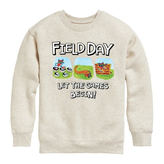 Pete the Cat - Field Day - Let the Games Begin - Participating in Challenges - Toddler And Youth Crewneck Fleece Sweatshirt