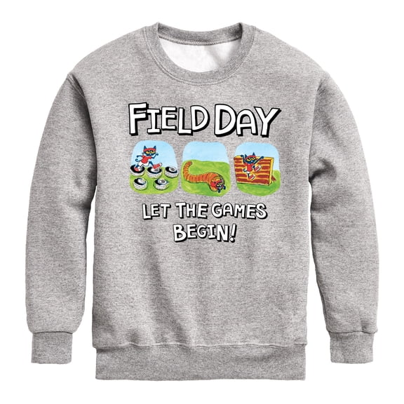 Pete the Cat - Field Day - Let the Games Begin - Participating in Challenges - Toddler And Youth Crewneck Fleece Sweatshirt