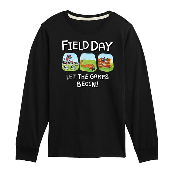 Pete the Cat - Field Day - Let the Games Begin - Participating in Challenges - Toddler And Youth Long Sleeve Graphic T-Shirt