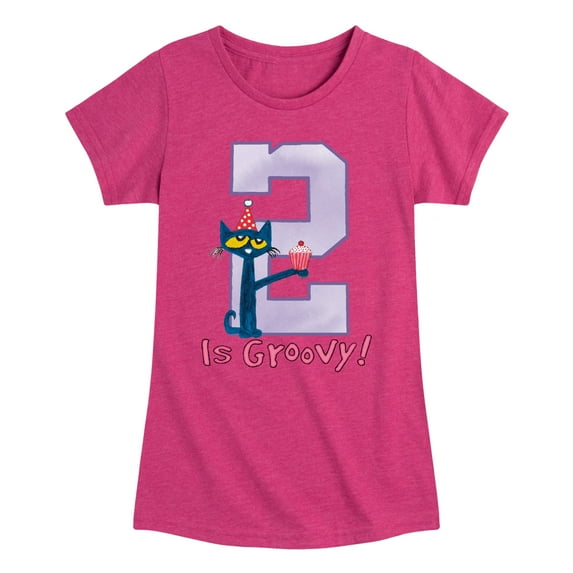 Pete the Cat - Happy 2nd Birthday - Toddler And Youth Girls Short Sleeve Graphic T-Shirt