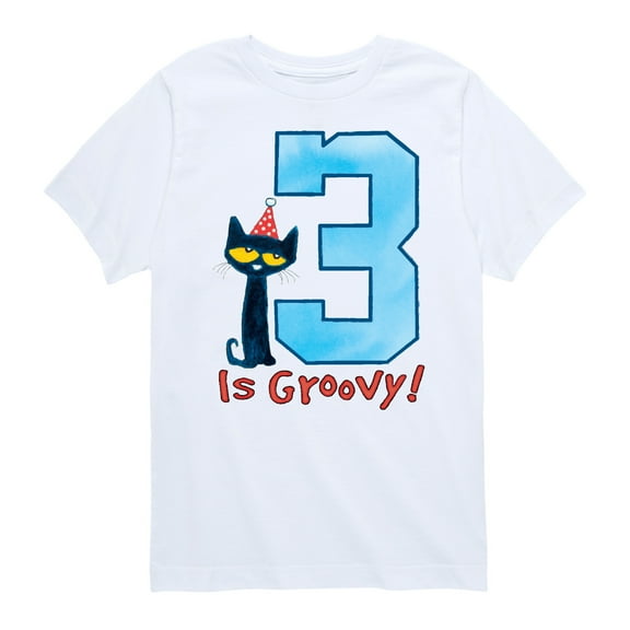Pete the Cat -  Happy 3rd Birthday - Toddler And Youth Short Sleeve Graphic T-Shirt