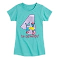 thumbnail image 1 of Pete the Cat -  Happy 4th Birthday - Toddler And Youth Girls Short Sleeve Graphic T-Shirt, 1 of 6