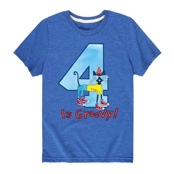 Pete the Cat - Happy 4th Birthday - Toddler And Youth Short Sleeve Graphic T-Shirt