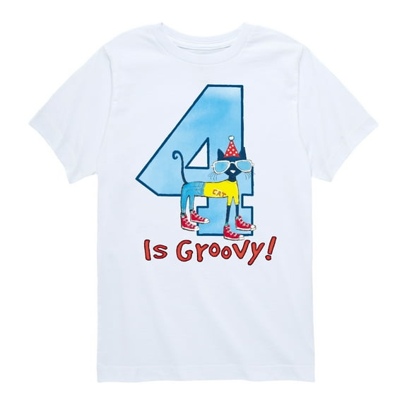 Pete the Cat -  Happy 4th Birthday - Toddler And Youth Short Sleeve Graphic T-Shirt