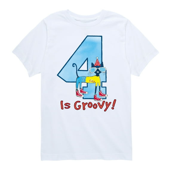 Pete the Cat - Happy 4th Birthday - Toddler And Youth Short Sleeve Graphic T-Shirt