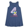 thumbnail image 1 of Pete the Cat -  Happy 4th Birthday - Toddler and Youth Girls A-line Dress, 1 of 6