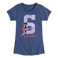 thumbnail image 1 of Pete the Cat -  Happy 6th Birthday - Toddler And Youth Girls Short Sleeve Graphic T-Shirt, 1 of 6