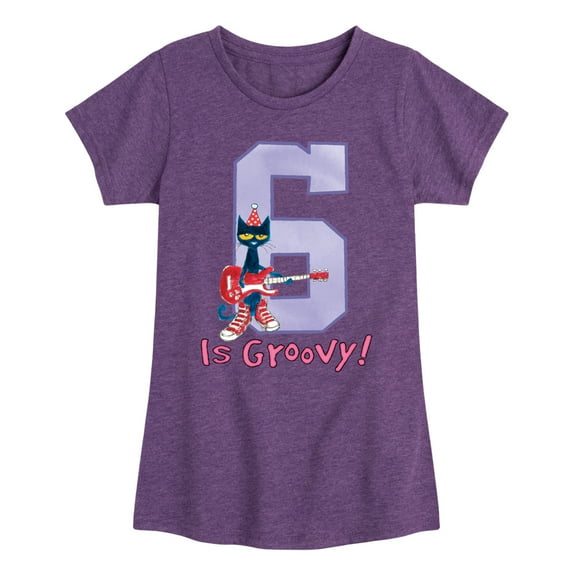 Pete the Cat - Happy 6th Birthday - Toddler And Youth Girls Short Sleeve Graphic T-Shirt