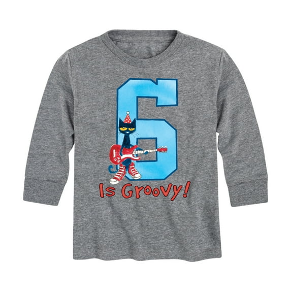 Pete the Cat - Happy 6th Birthdays - Toddler And Youth Long Sleeve Graphic T-Shirt