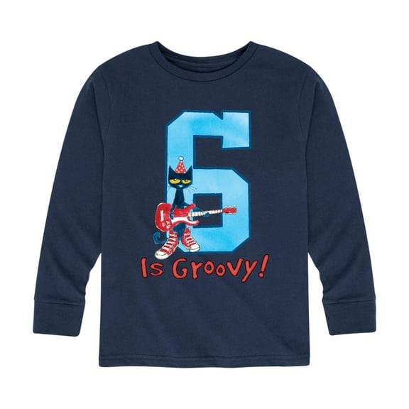 Pete the Cat -  Happy 6th Birthdays - Toddler And Youth Long Sleeve Graphic T-Shirt