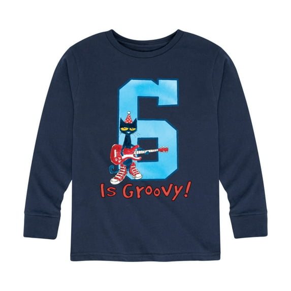 Pete the Cat - Happy 6th Birthdays - Toddler And Youth Long Sleeve Graphic T-Shirt