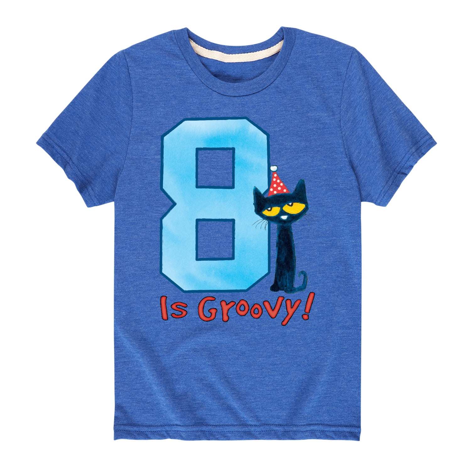 Pete the Cat Happy 8th Birthday Toddler And Youth Short Sleeve Graphic T Shirt