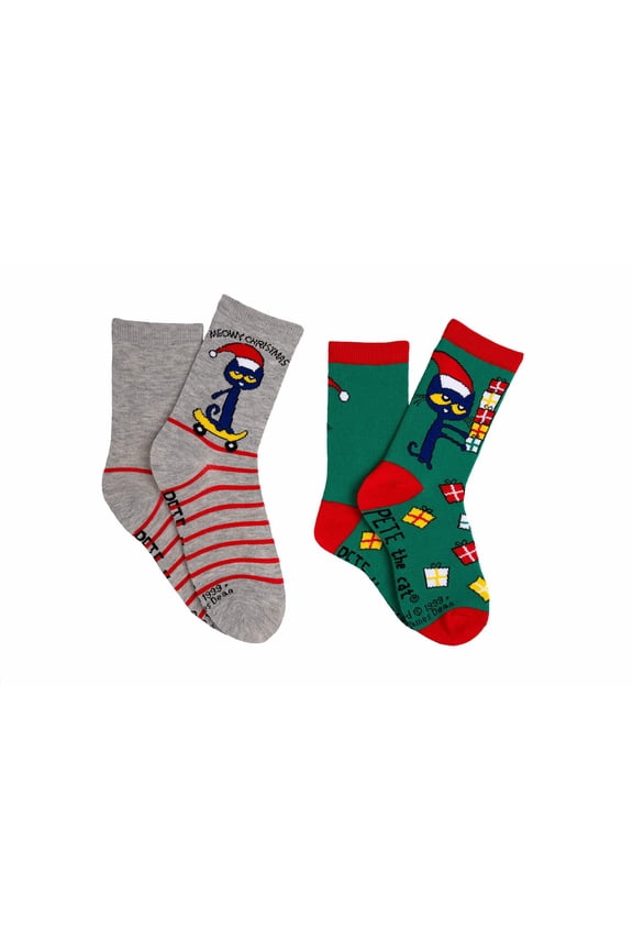 Kids Merry Christmas 2 Pair Pack Crew Socks