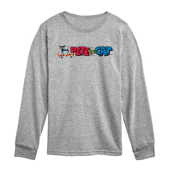 Pete the Cat - Ptc Skateboard - Youth Boys Long Sleeve Graphic T-Shirt
