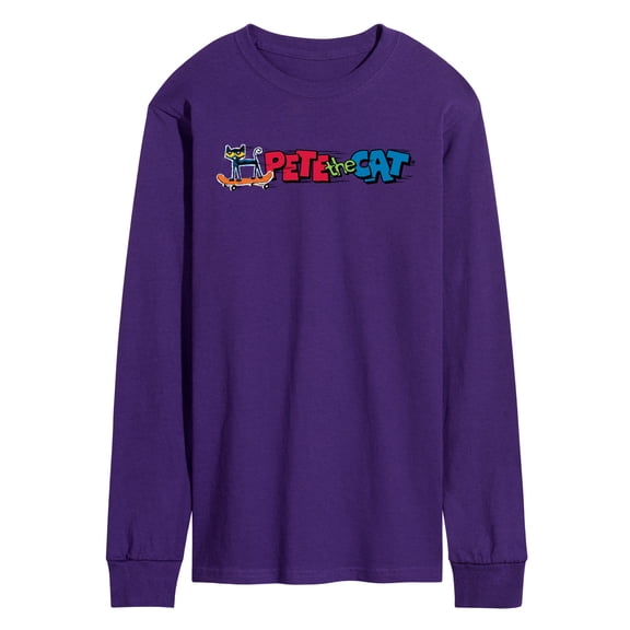 Pete the Cat - Skateboard - Men's Long Sleeve Graphic T-Shirt