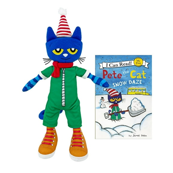 Pete the Cat Snow Daze 14" Plush & Paperback Book Set