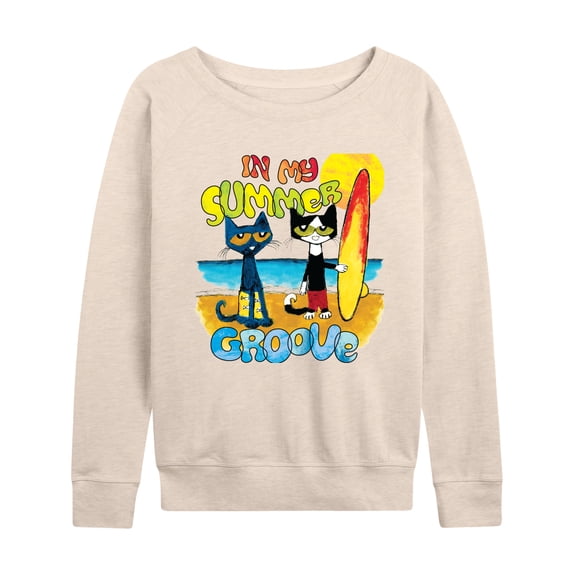 Pete the Cat - Summer Groove - Women's French Terry Long Sleeve Pullover