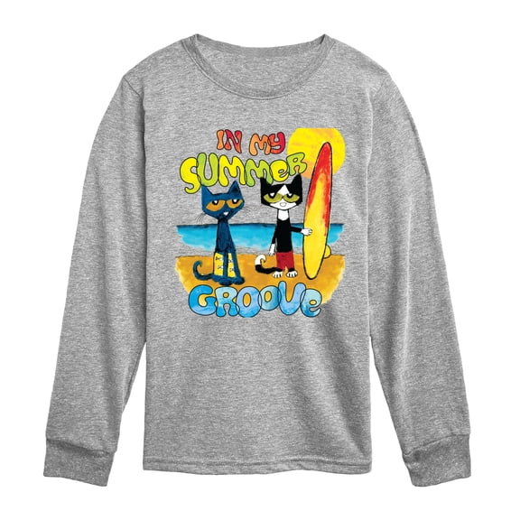 Pete the Cat - Summer Groove - Youth Boys Long Sleeve Graphic T-Shirt