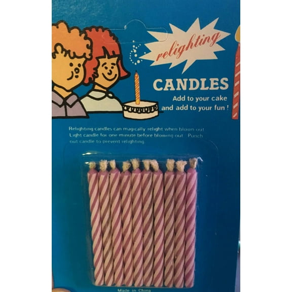 Peter Alan Pink Magic Relighting Birthday Cake Relight Party Candles Gag Prank