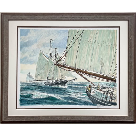 Peter B Tomlinson "High Sea Fishing" Signed Limited Edition Litho Art Nautical Generic