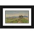 thumbnail image 1 of Peter Becker 18x11 Black Ornate Wood Framed Double Matted Museum Art Print Titled - View of Unterliederbach (1861), 1 of 5