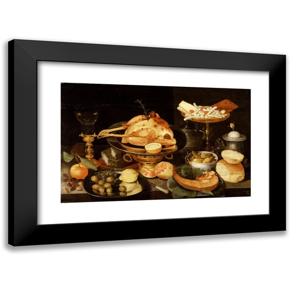 Peter Binoit 14x11 Black Modern Framed Museum Art Print Titled - Still Life with a Meal