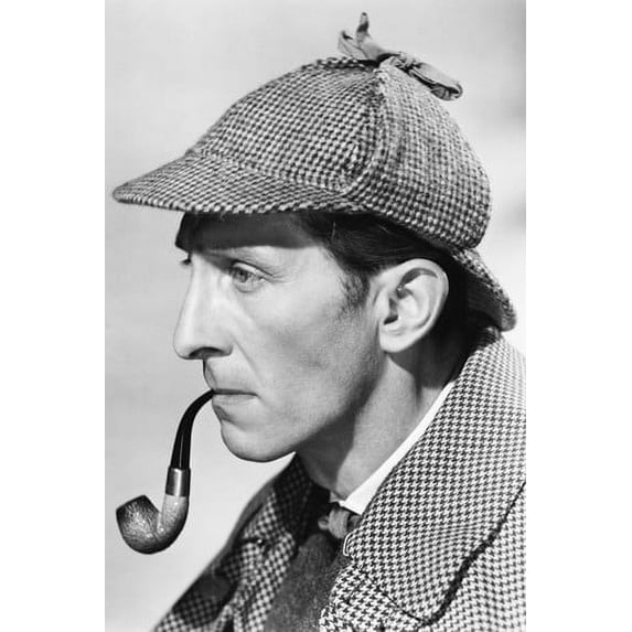 Peter Cushing,the Hound of the Baskervilles classic Sherlock Holmes with pipe Hammer 24x36 Poster
