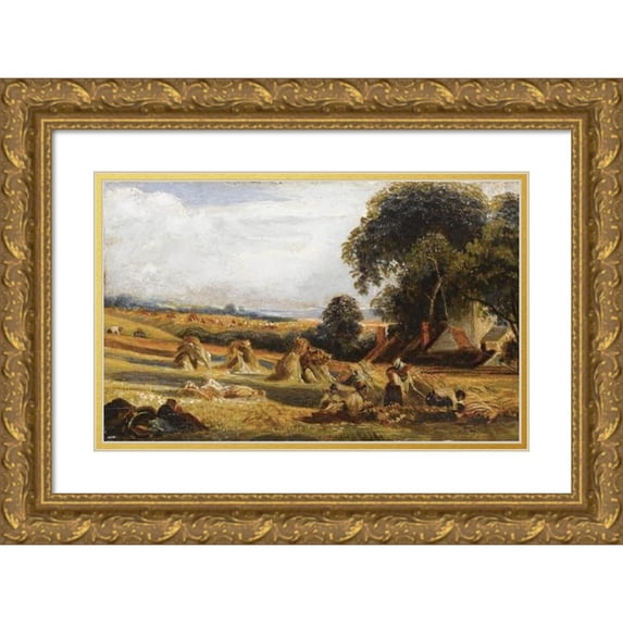 Peter De Wint 24x16 Gold Ornate Framed and Double Matted Museum Art Print Titled - Haymaking