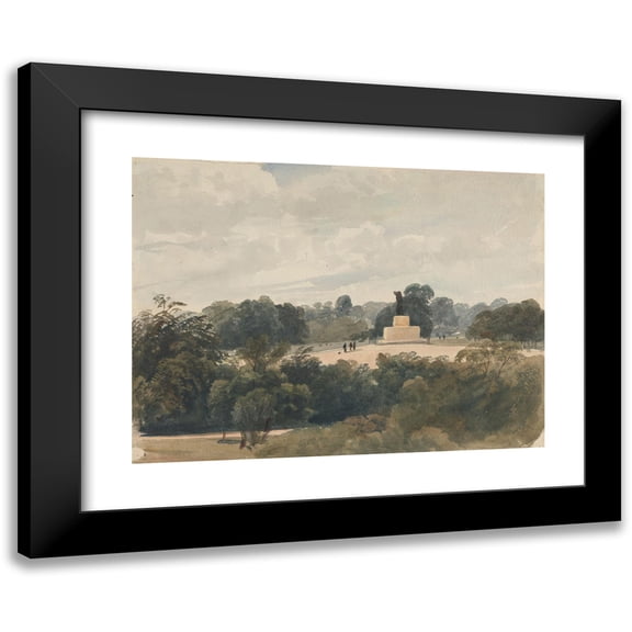 Peter DeWint 14x11 Black Modern Framed Museum Art Print Titled - Achilles Statue, Hyde Park, London