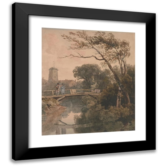 Peter DeWint 15x17 Black Modern Framed Museum Art Print Titled - The Old Bridge