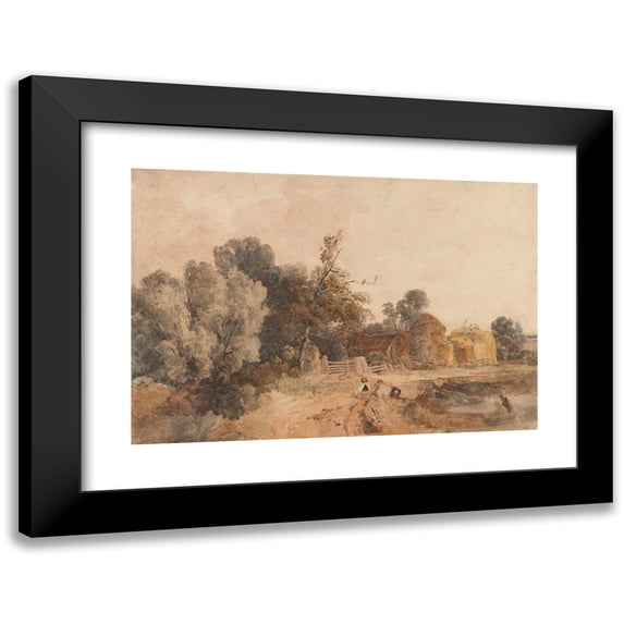 Peter DeWint 18x13 Black Modern Framed Museum Art Print Titled - Harvest Time.