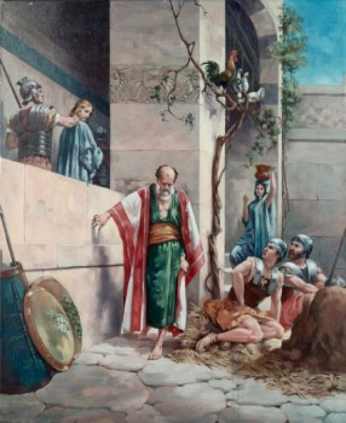 Peter Denies Christ 19th C Artist Unknown Canvas Art - (18 x 24)