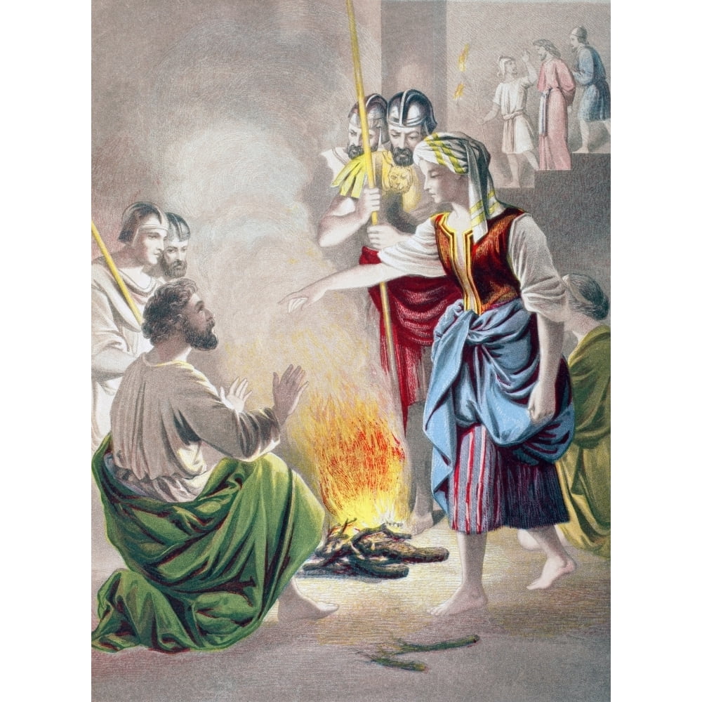 Peter Denies Knowing Jesus When Asked By The High Priests Servant Girl ...