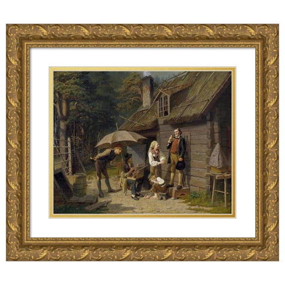 Peter Eskilson 18x15 Gold Ornate Wood Frame and Double Matted Museum Art Print Titled - A Painter Studying Abroad (1867)